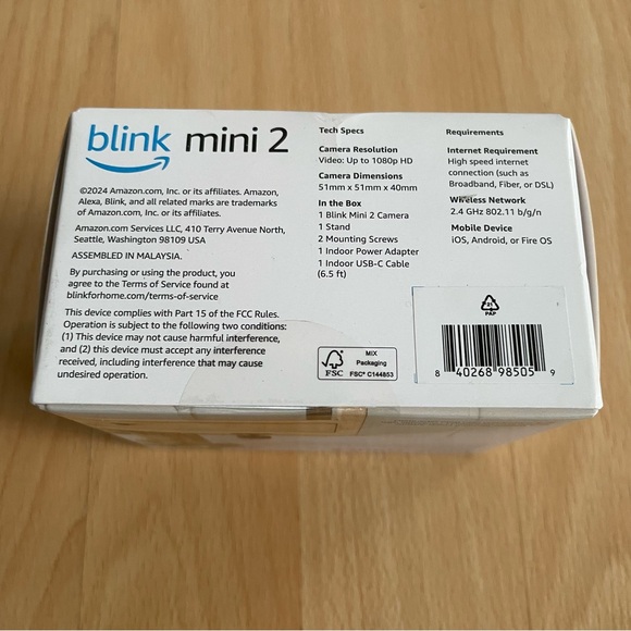 Blink Mini 2 Security Camera 1080p HD 2-Way Audio,  NEW IN BOX, Sealed - Picture 6 of 9